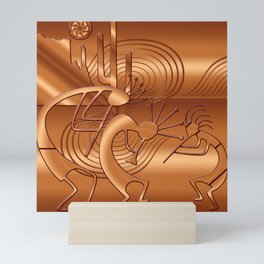 Magical Kokopelli in Burnt Orange Mini Art Print