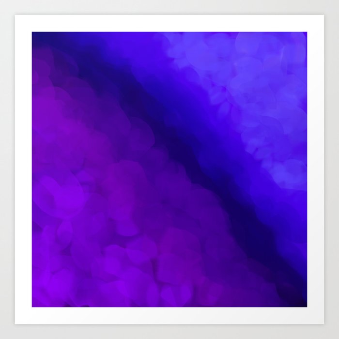 Deep Dark Abyss Ultra Violet Ombre Abstract Art Print By