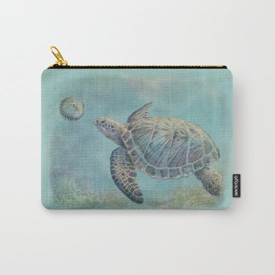 A Curious Friend (sea turtle variation) Carry-All Pouch