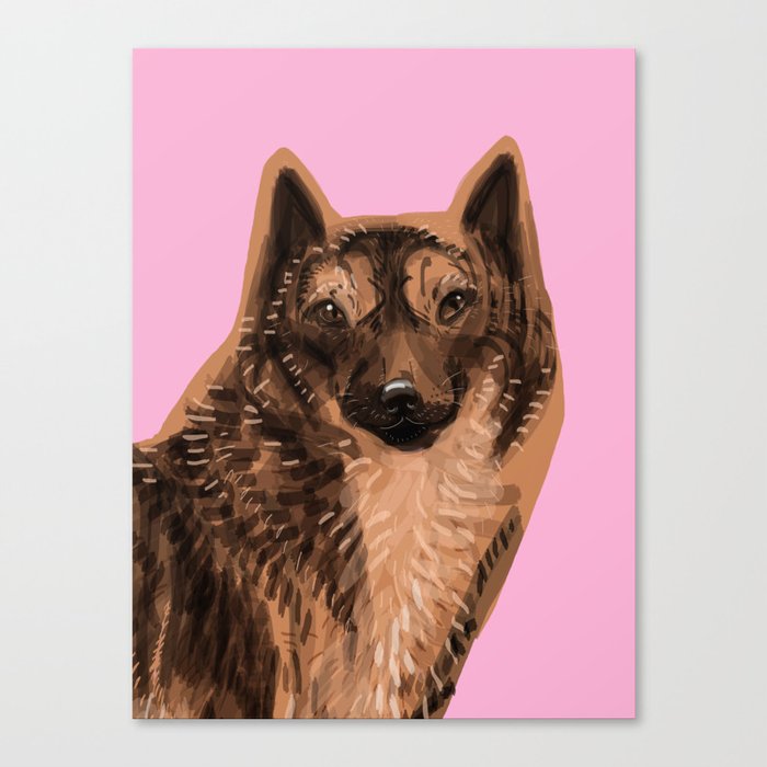 Kai Ken Tiger dog Canvas Print