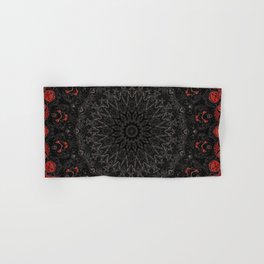 red and black towels