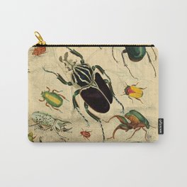Beetles 1 Vintage Wildlife Illustration Carry-All Pouch