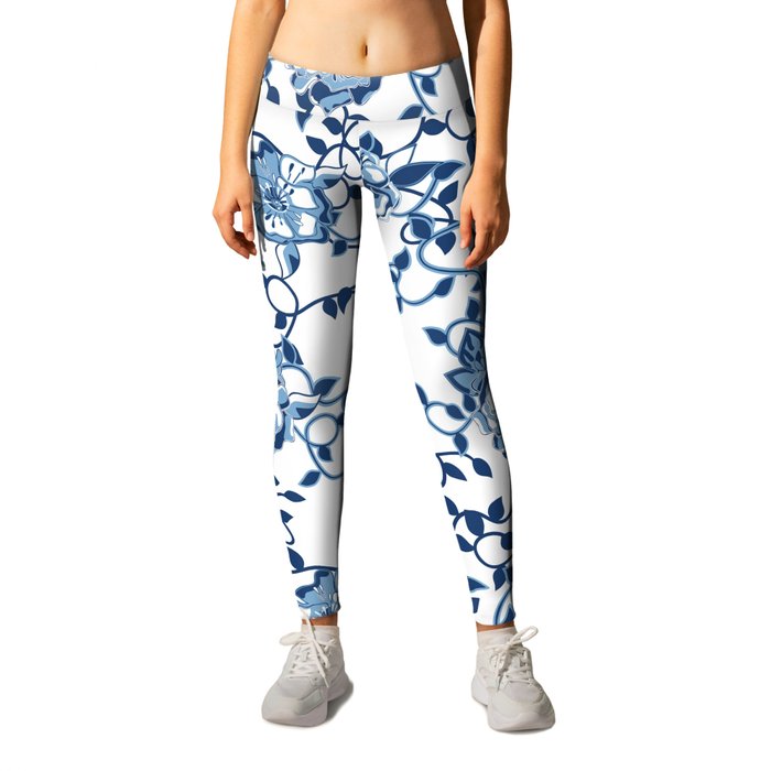 Chinoiserie ivy flower with vines Leggings
