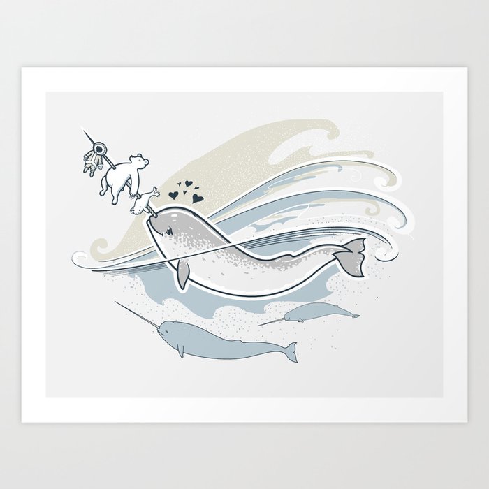 The Friendly Narwhal Art Print