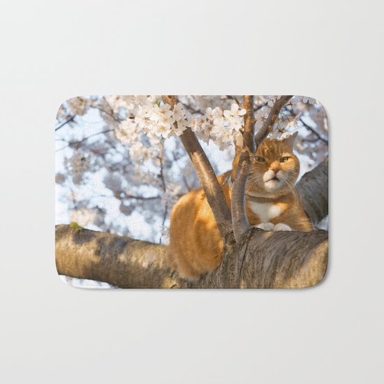 Ginger Cherry Blossom Cat Bath Mat