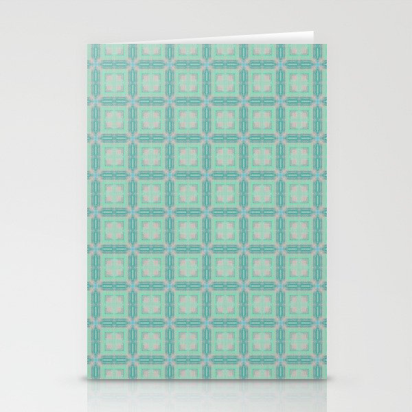 Retro green shapes Stationery Cards