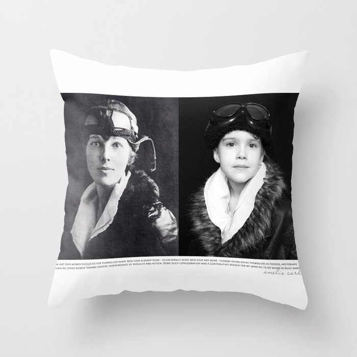 Airplane Print Throw Pillow - Amelia Aviation