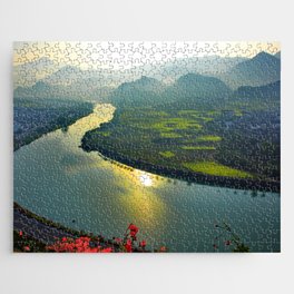 China Photography - River Flowing Between Big Mountains Jigsaw Puzzle