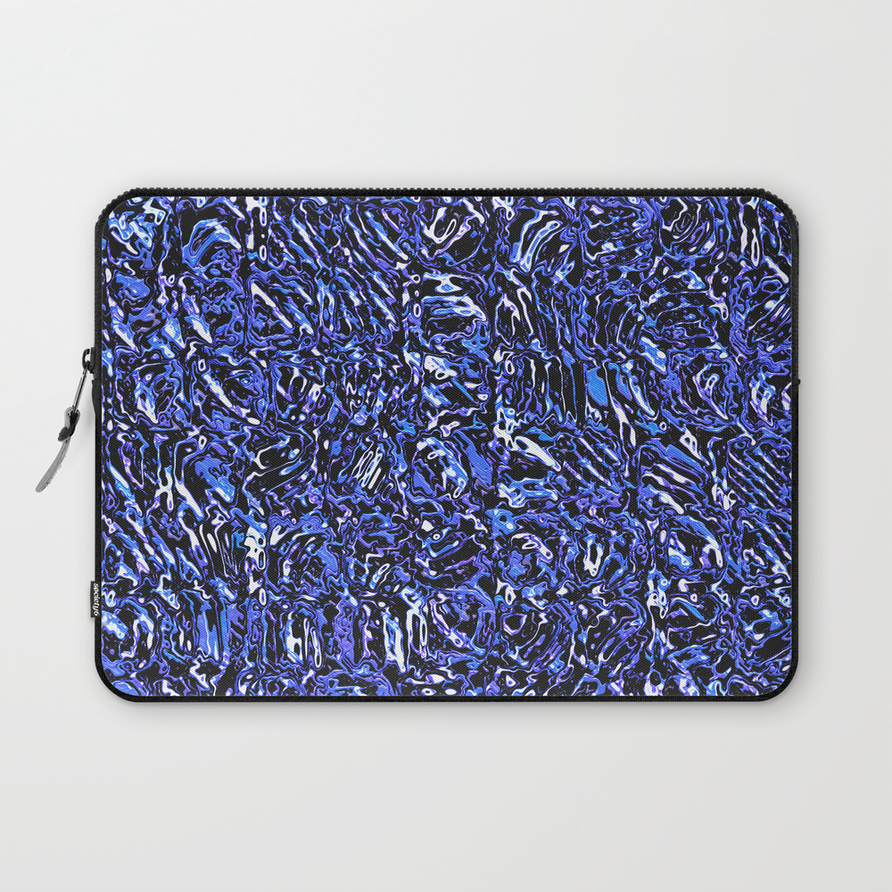 Blue Glass Abstract Laptop Sleeve by perkinsdesigns