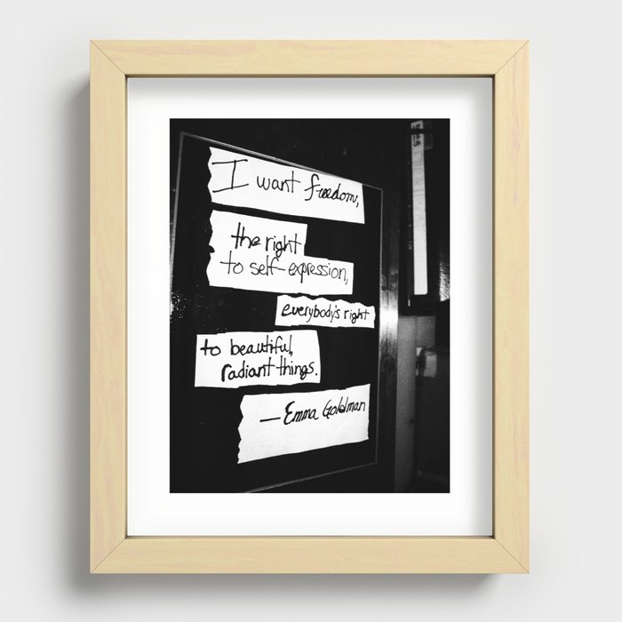 Emma Goldman Black and White Recessed Framed Print
