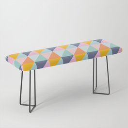 Color Block Triangle Pattern in Bright Pastels Bench