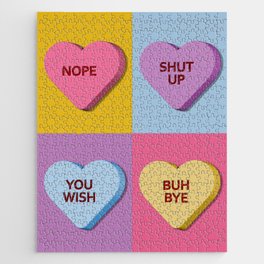 Mean Candy Heart Valentines Jigsaw Puzzle