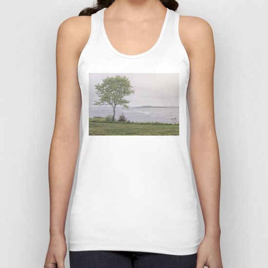 Lone tree by the sea Unisex Tank Top