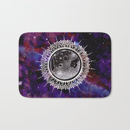 Galaxy Moon Mandala Bath Mat