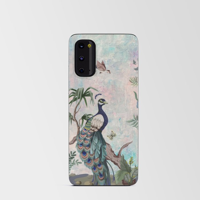 Chinoiserie Pastel Peacock Garden Fresco Android Card Case