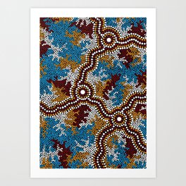 Authentic Aboriginal Art - Wetland Dreaming Art Print