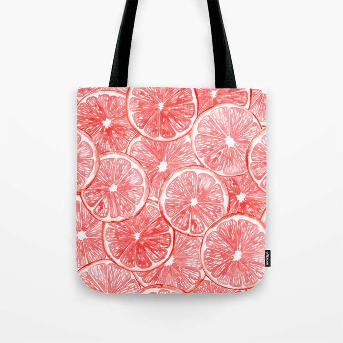 Watercolor grapefruit slices pattern Tote Bag