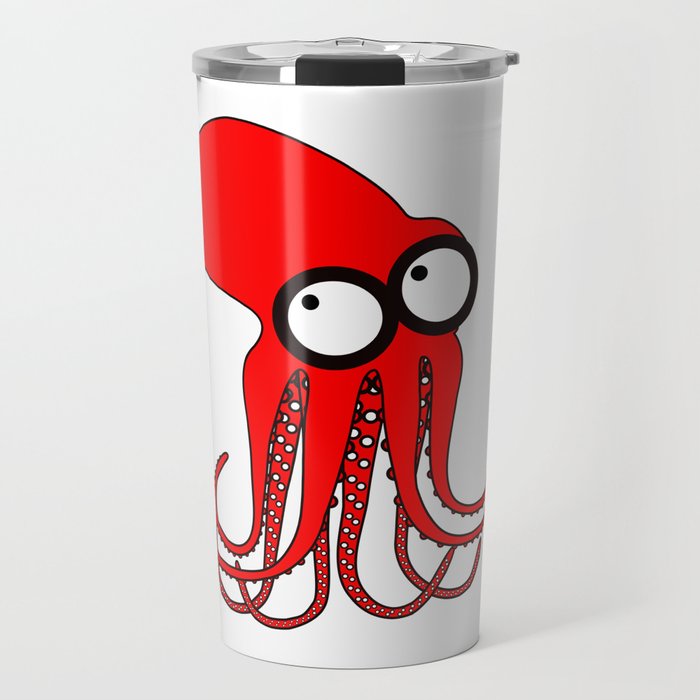 Cute Red Octopus Travel Mug