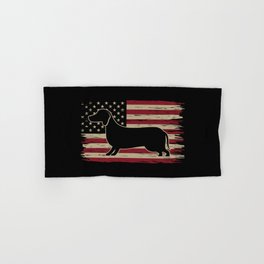 Dachshund Dog American Flag Hand & Bath Towel