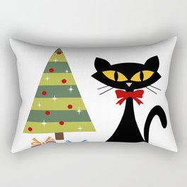 Mid Century Christmas cat Rectangular Pillow