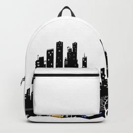 Beware Of Those Hands Backpack | Conceptual, Minimalist, Vector, Drawing, Negativespace, Curated, White, Digital, Urban, Cars 