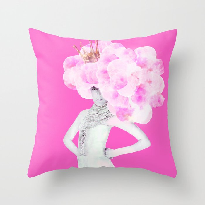Cotton Candy Queen Throw Pillow