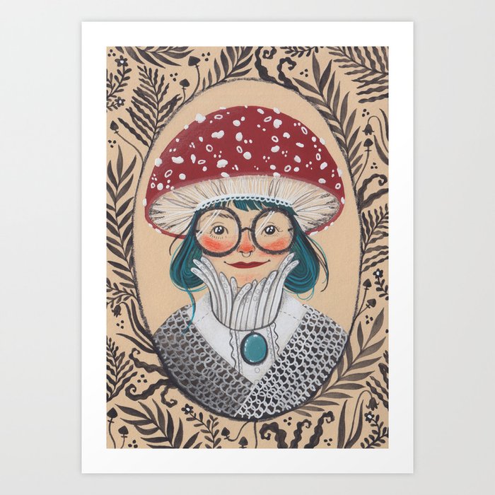 Mushroom lady Art Print