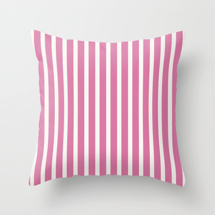 Pink Vertical Stripes  Throw Pillow