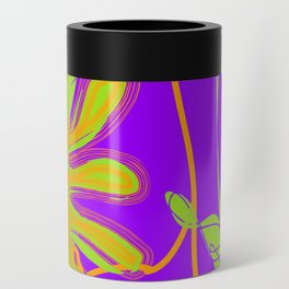 Abstract Jungletime in Lime & Purple Can Cooler