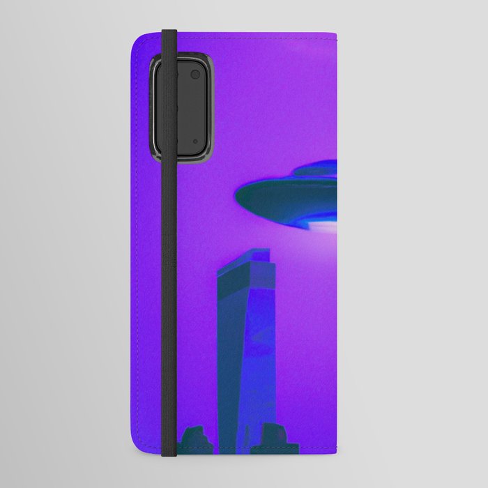 UFO Sighting | NYC cityscape | Vaporwave Aesthetics Android Wallet Case
