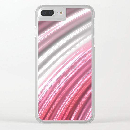 Pink Candy Stripes Clear iPhone Case