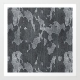 Grey Jeans Denim Design With Camouflage Pattern Art Print | Grey, Surface, Denim, Casual, Texture, Distressed, Grunge, Teen, Fashion, Graphicdesign 