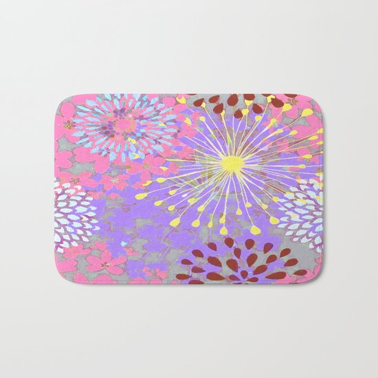 Floral Explosion Abstract Bath Mat