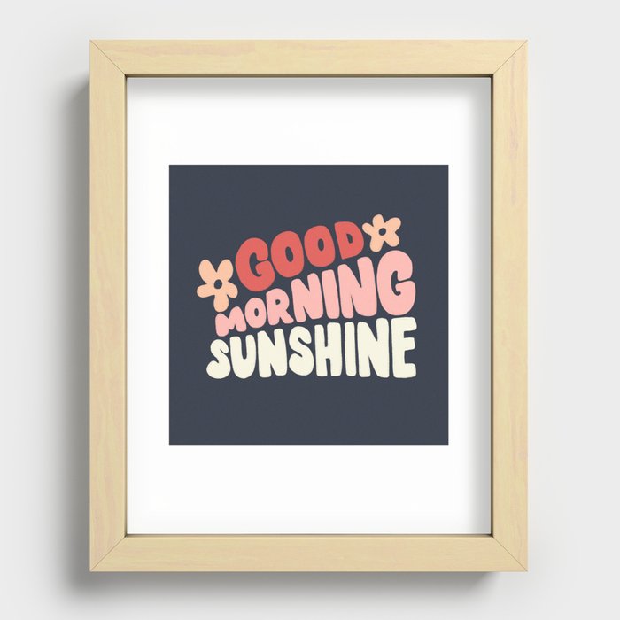 Good Morning Sunshine - Blue & Pink Recessed Framed Print