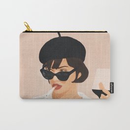 Glass of wine Carry-All Pouch | White, Woman, Glasses, French, Wine, Digital, Minimalist, Of, Graphicdesign, Girl 