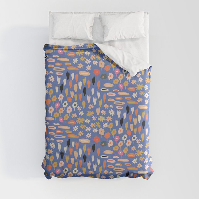 Meadow - Spring Floral Abstract Pattern Duvet Cover