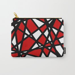 Black Lines Red Accent And White Background Abstract Carry-All Pouch