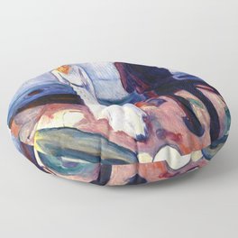 Edvard Munch , Lonely ones ,(variation) Floor Pillow