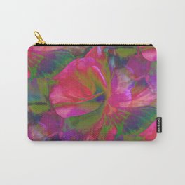 Flowers Are Music Carry-All Pouch | Painting, Flral, Vibrantpink, Watercolor, Expressionism, Mixed Media, Nature 