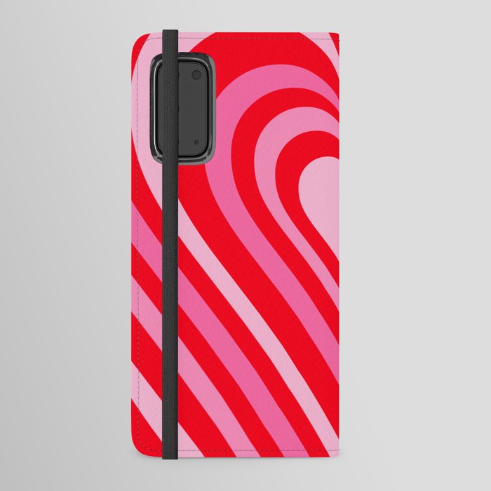 Groovy Hearts in Red and Pink Android Wallet Case