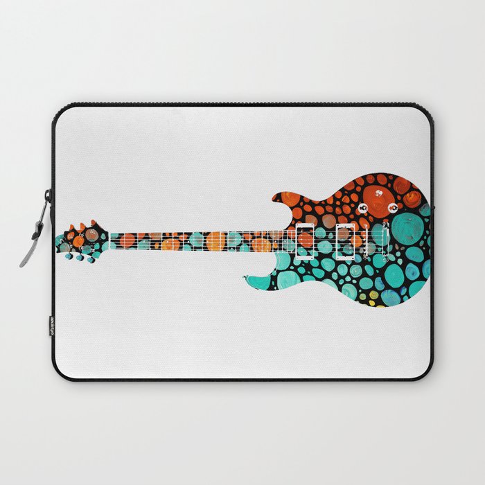 Colorful Mosaic Electric Bass Guitar Art Music Laptop Sleeve