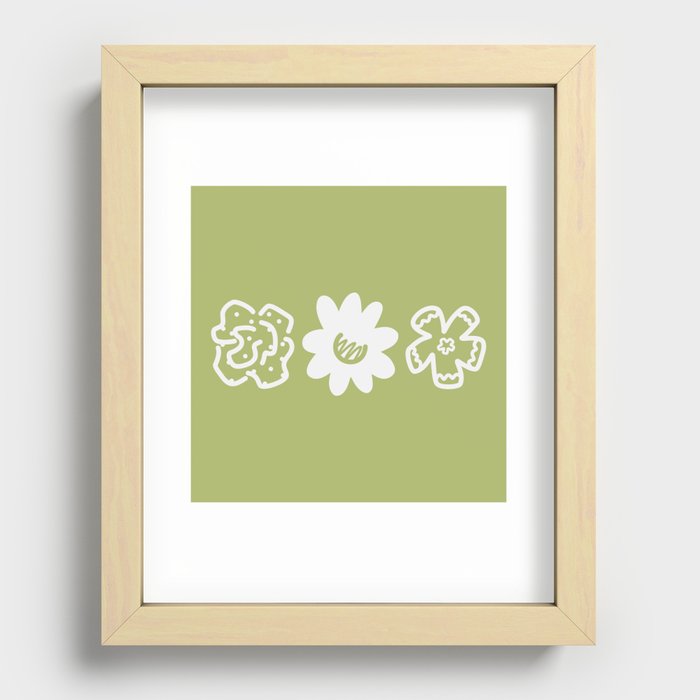 Three flowers horizontal composition 2 Recessed Framed Print