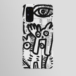 Creatures Graffiti Black and White on French Train Ticket Android Case