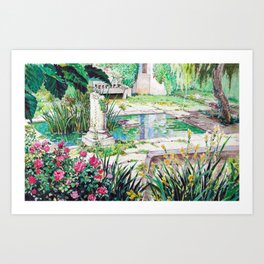 Ghibli background art from Porco Rosso Art Print