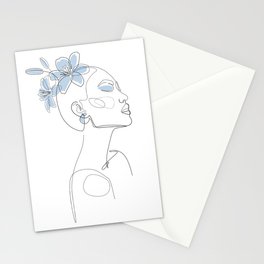 Blue Lily Lady Stationery Card