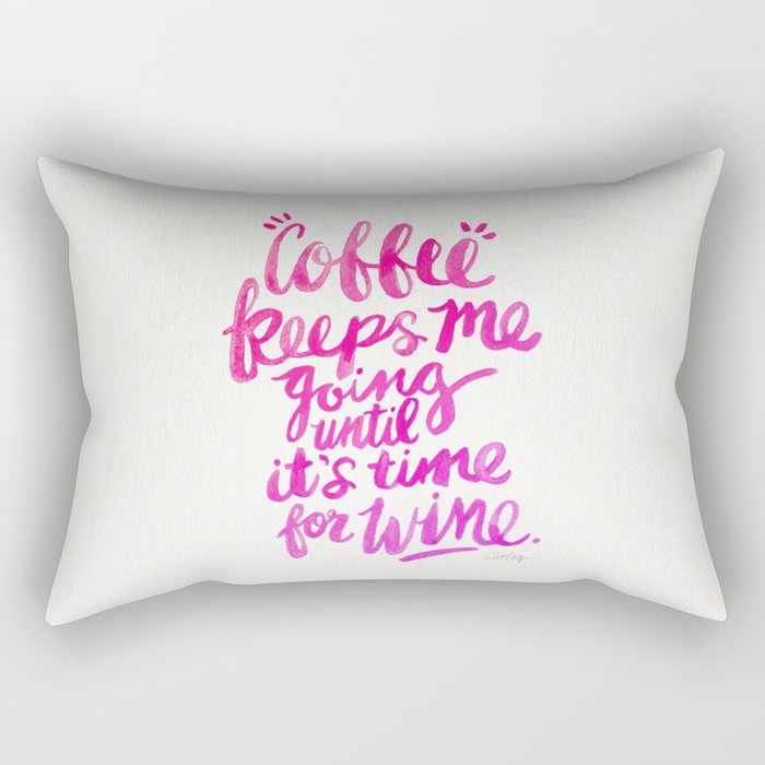 Coffee & Wine – Pink Ombré Rectangular Pillow