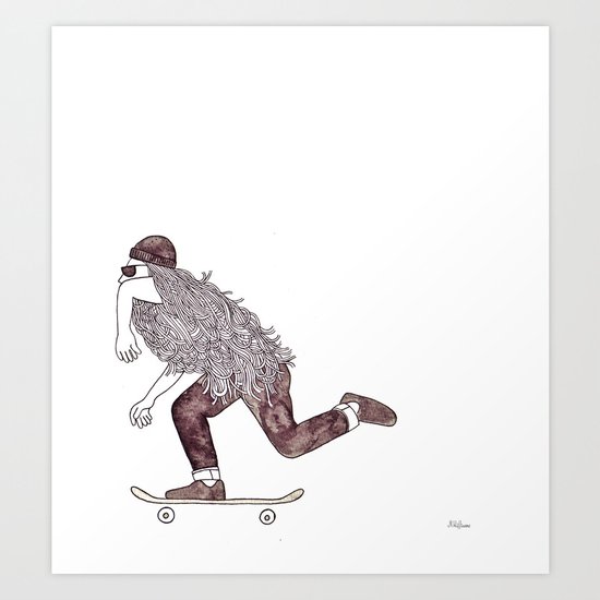 skatebearding (goofy) Art Print
