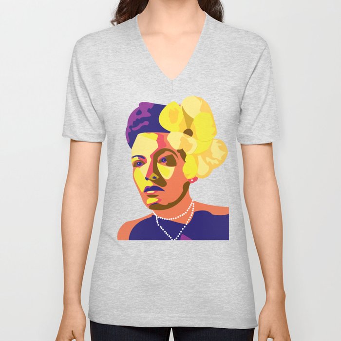 IT'S Billie Holiday V Neck T Shirt