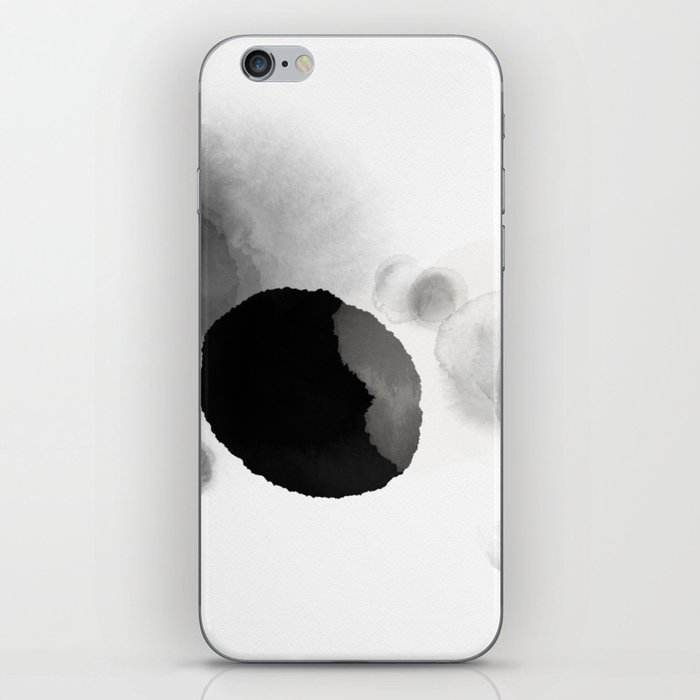 Kawagoe - Modern Minimal Abstract Painting - Black and White iPhone Skin