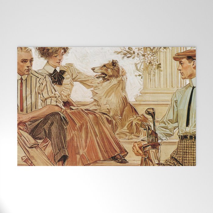  Arrow Collar advertisement, 1910 by Joseph Christian Leyendecker Welcome Mat